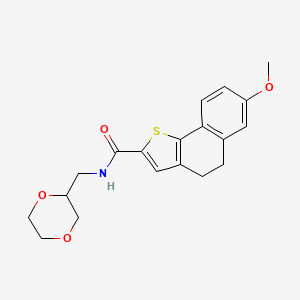 N-(1,4-dioxan-2-ylmethyl)-7-methoxy-4,5-dihydrobenzo[g][1]benzothiole-2-carboxamide