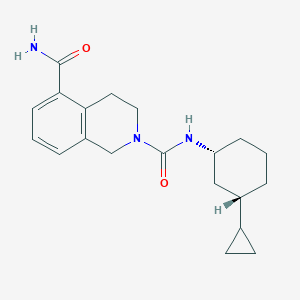 molecular formula C20H27N3O2 B7048898 2-N-[(1R,3S)-3-cyclopropylcyclohexyl]-3,4-dihydro-1H-isoquinoline-2,5-dicarboxamide 