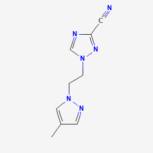 molecular formula C9H10N6 B7048926 1-[2-(4-Methylpyrazol-1-yl)ethyl]-1,2,4-triazole-3-carbonitrile 