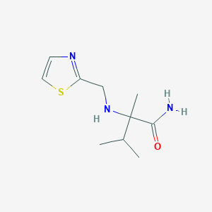 molecular formula C10H17N3OS B7048927 2,3-Dimethyl-2-(1,3-thiazol-2-ylmethylamino)butanamide 