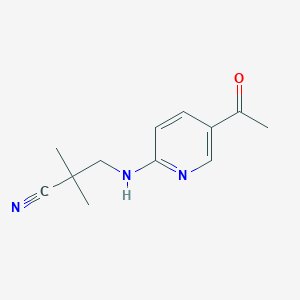 3-[(5-Acetylpyridin-2-yl)amino]-2,2-dimethylpropanenitrile