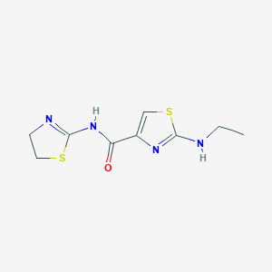 molecular formula C9H12N4OS2 B7049002 N-(4,5-dihydro-1,3-thiazol-2-yl)-2-(ethylamino)-1,3-thiazole-4-carboxamide 