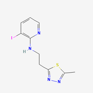 molecular formula C10H11IN4S B7049009 3-iodo-N-[2-(5-methyl-1,3,4-thiadiazol-2-yl)ethyl]pyridin-2-amine 