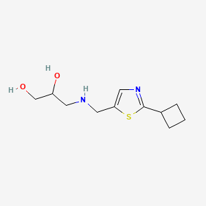 molecular formula C11H18N2O2S B7049016 3-[(2-Cyclobutyl-1,3-thiazol-5-yl)methylamino]propane-1,2-diol 