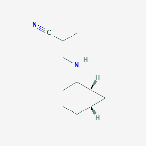 3-[[(1R,6S)-2-bicyclo[4.1.0]heptanyl]amino]-2-methylpropanenitrile