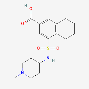 molecular formula C17H24N2O4S B7049090 4-[(1-Methylpiperidin-4-yl)sulfamoyl]-5,6,7,8-tetrahydronaphthalene-2-carboxylic acid 