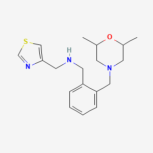 molecular formula C18H25N3OS B7049098 1-[2-[(2,6-dimethylmorpholin-4-yl)methyl]phenyl]-N-(1,3-thiazol-4-ylmethyl)methanamine 