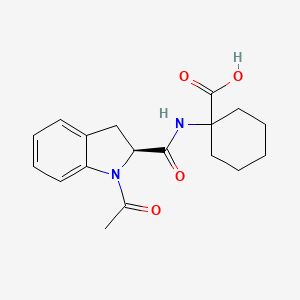 1-[[(2S)-1-acetyl-2,3-dihydroindole-2-carbonyl]amino]cyclohexane-1-carboxylic acid