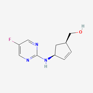 [(1R,4S)-4-[(5-fluoropyrimidin-2-yl)amino]cyclopent-2-en-1-yl]methanol