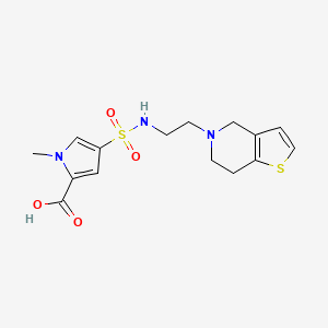 molecular formula C15H19N3O4S2 B7049119 4-[2-(6,7-dihydro-4H-thieno[3,2-c]pyridin-5-yl)ethylsulfamoyl]-1-methylpyrrole-2-carboxylic acid 