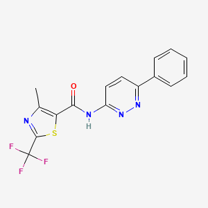 molecular formula C16H11F3N4OS B7049153 4-methyl-N-(6-phenylpyridazin-3-yl)-2-(trifluoromethyl)-1,3-thiazole-5-carboxamide 