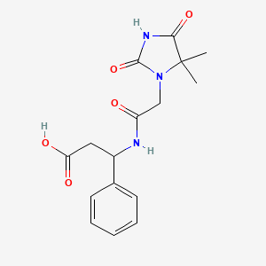 3-[[2-(5,5-Dimethyl-2,4-dioxoimidazolidin-1-yl)acetyl]amino]-3-phenylpropanoic acid