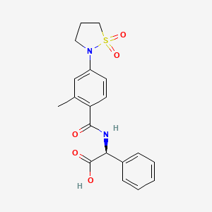 (2S)-2-[[4-(1,1-dioxo-1,2-thiazolidin-2-yl)-2-methylbenzoyl]amino]-2-phenylacetic acid