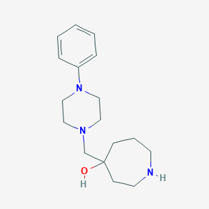 molecular formula C17H27N3O B7049197 4-[(4-Phenylpiperazin-1-yl)methyl]azepan-4-ol 