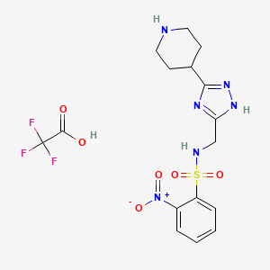 2-nitro-N-[(3-piperidin-4-yl-1H-1,2,4-triazol-5-yl)methyl]benzenesulfonamide;2,2,2-trifluoroacetic acid