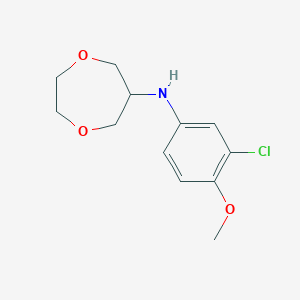 N-(3-chloro-4-methoxyphenyl)-1,4-dioxepan-6-amine