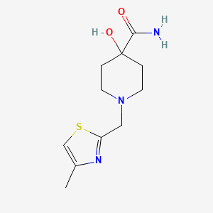 4-Hydroxy-1-[(4-methyl-1,3-thiazol-2-yl)methyl]piperidine-4-carboxamide