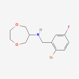 N-[(2-bromo-5-fluorophenyl)methyl]-1,4-dioxepan-6-amine