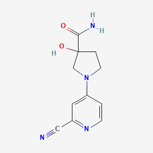 1-(2-Cyanopyridin-4-yl)-3-hydroxypyrrolidine-3-carboxamide