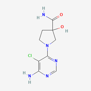 1-(6-Amino-5-chloropyrimidin-4-yl)-3-hydroxypyrrolidine-3-carboxamide