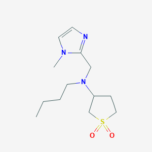 molecular formula C13H23N3O2S B7049388 N-butyl-N-[(1-methylimidazol-2-yl)methyl]-1,1-dioxothiolan-3-amine 