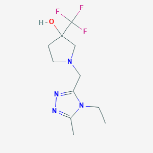 1-[(4-Ethyl-5-methyl-1,2,4-triazol-3-yl)methyl]-3-(trifluoromethyl)pyrrolidin-3-ol