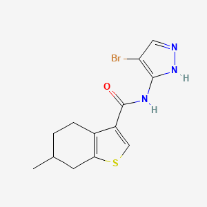 molecular formula C13H14BrN3OS B7049488 N-(4-bromo-1H-pyrazol-5-yl)-6-methyl-4,5,6,7-tetrahydro-1-benzothiophene-3-carboxamide 