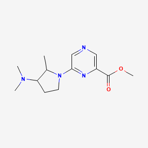 molecular formula C13H20N4O2 B7049521 Methyl 6-[3-(dimethylamino)-2-methylpyrrolidin-1-yl]pyrazine-2-carboxylate 