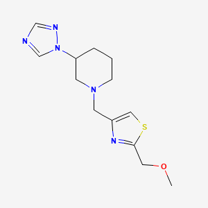 molecular formula C13H19N5OS B7049523 2-(Methoxymethyl)-4-[[3-(1,2,4-triazol-1-yl)piperidin-1-yl]methyl]-1,3-thiazole 