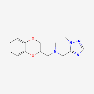 molecular formula C14H18N4O2 B7049537 1-(2,3-dihydro-1,4-benzodioxin-3-yl)-N-methyl-N-[(2-methyl-1,2,4-triazol-3-yl)methyl]methanamine 