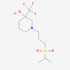 molecular formula C12H22F3NO3S B7049559 1-(3-Propan-2-ylsulfonylpropyl)-3-(trifluoromethyl)piperidin-3-ol 