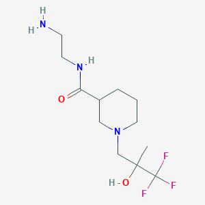 molecular formula C12H22F3N3O2 B7049579 N-(2-aminoethyl)-1-(3,3,3-trifluoro-2-hydroxy-2-methylpropyl)piperidine-3-carboxamide 