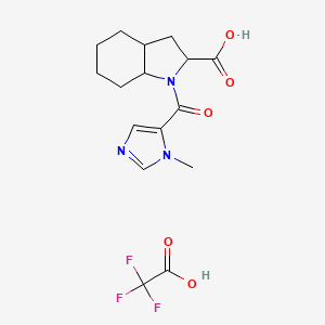 1-(3-Methylimidazole-4-carbonyl)-2,3,3a,4,5,6,7,7a-octahydroindole-2-carboxylic acid;2,2,2-trifluoroacetic acid