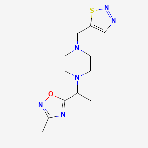 3-Methyl-5-[1-[4-(thiadiazol-5-ylmethyl)piperazin-1-yl]ethyl]-1,2,4-oxadiazole