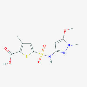 5-[(5-Methoxy-1-methylpyrazol-3-yl)sulfamoyl]-3-methylthiophene-2-carboxylic acid