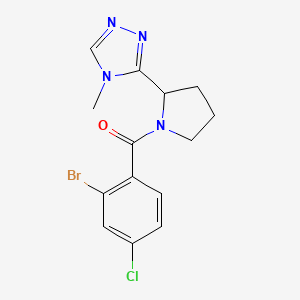 (2-Bromo-4-chlorophenyl)-[2-(4-methyl-1,2,4-triazol-3-yl)pyrrolidin-1-yl]methanone