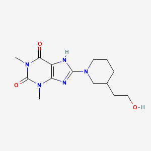 8-[3-(2-hydroxyethyl)piperidin-1-yl]-1,3-dimethyl-7H-purine-2,6-dione