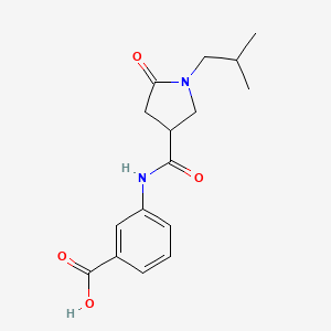 3-[[1-(2-Methylpropyl)-5-oxopyrrolidine-3-carbonyl]amino]benzoic acid