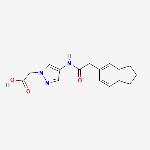 2-[4-[[2-(2,3-dihydro-1H-inden-5-yl)acetyl]amino]pyrazol-1-yl]acetic acid