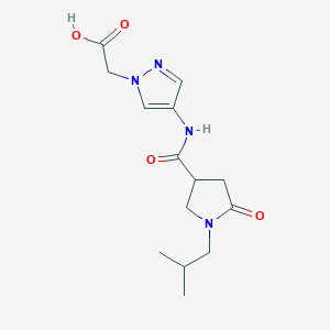 2-[4-[[1-(2-Methylpropyl)-5-oxopyrrolidine-3-carbonyl]amino]pyrazol-1-yl]acetic acid