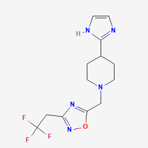 5-[[4-(1H-imidazol-2-yl)piperidin-1-yl]methyl]-3-(2,2,2-trifluoroethyl)-1,2,4-oxadiazole