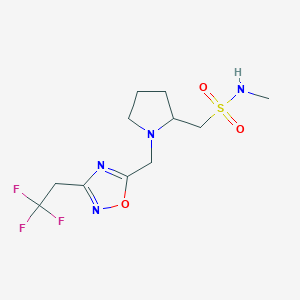 N-methyl-1-[1-[[3-(2,2,2-trifluoroethyl)-1,2,4-oxadiazol-5-yl]methyl]pyrrolidin-2-yl]methanesulfonamide