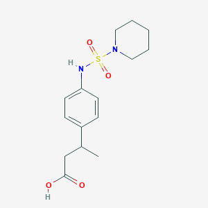 molecular formula C15H22N2O4S B7049781 3-[4-(Piperidin-1-ylsulfonylamino)phenyl]butanoic acid 