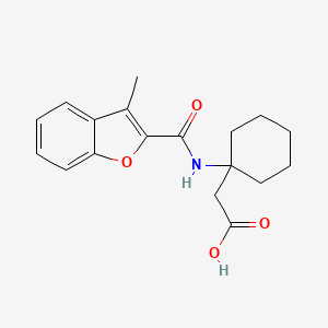 2-[1-[(3-Methyl-1-benzofuran-2-carbonyl)amino]cyclohexyl]acetic acid