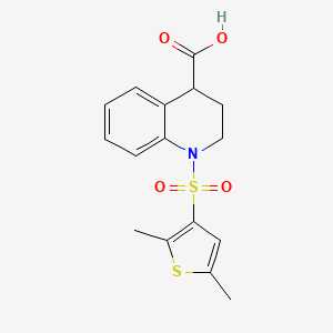 1-(2,5-dimethylthiophen-3-yl)sulfonyl-3,4-dihydro-2H-quinoline-4-carboxylic acid