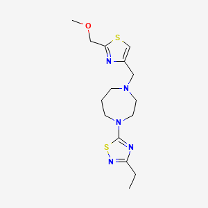 3-Ethyl-5-[4-[[2-(methoxymethyl)-1,3-thiazol-4-yl]methyl]-1,4-diazepan-1-yl]-1,2,4-thiadiazole