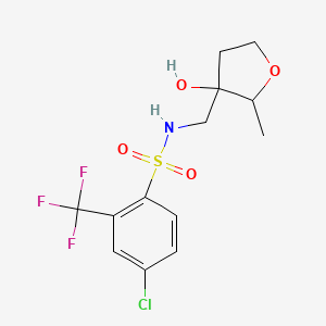 4-chloro-N-[(3-hydroxy-2-methyloxolan-3-yl)methyl]-2-(trifluoromethyl)benzenesulfonamide