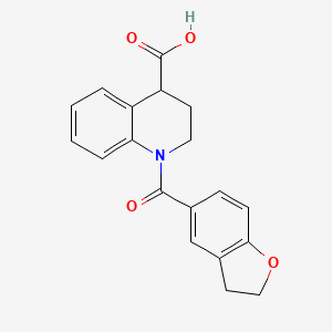 molecular formula C19H17NO4 B7049893 1-(2,3-dihydro-1-benzofuran-5-carbonyl)-3,4-dihydro-2H-quinoline-4-carboxylic acid 