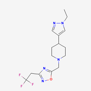 5-[[4-(1-Ethylpyrazol-4-yl)piperidin-1-yl]methyl]-3-(2,2,2-trifluoroethyl)-1,2,4-oxadiazole