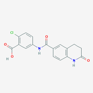 2-chloro-5-[(2-oxo-3,4-dihydro-1H-quinoline-6-carbonyl)amino]benzoic acid